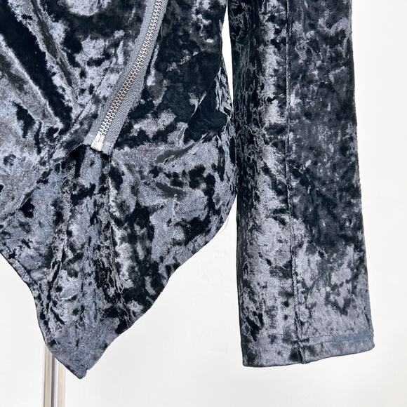 Anthropologie Blank NYC Moto Zipper Cowl Velvet Jacket - Picture 4 of 8